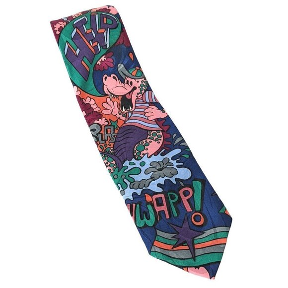 Paris Pink Alligator Help Schwapp! Colorful Novelty Necktie - Picture 1 of 6